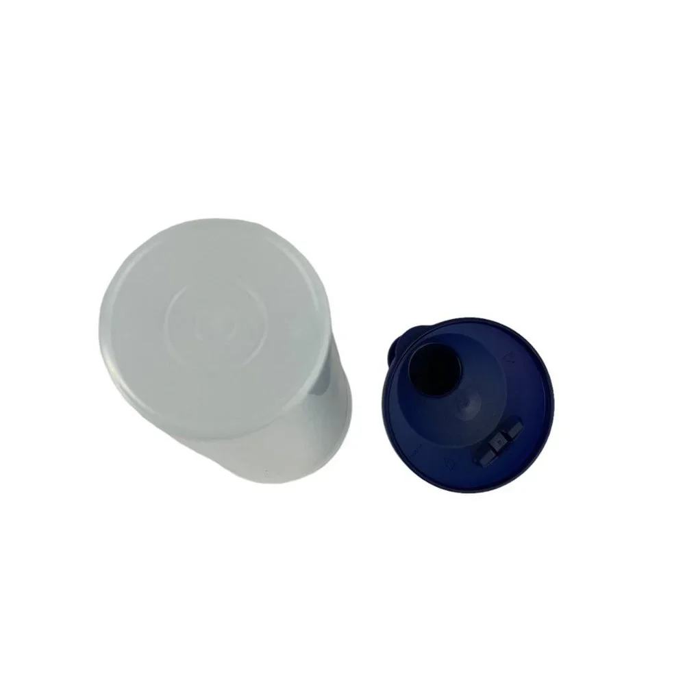 Tupperware Tumbler w/Flip Top‎ Seal #5107L Clear Blue 16 Ounce Cup